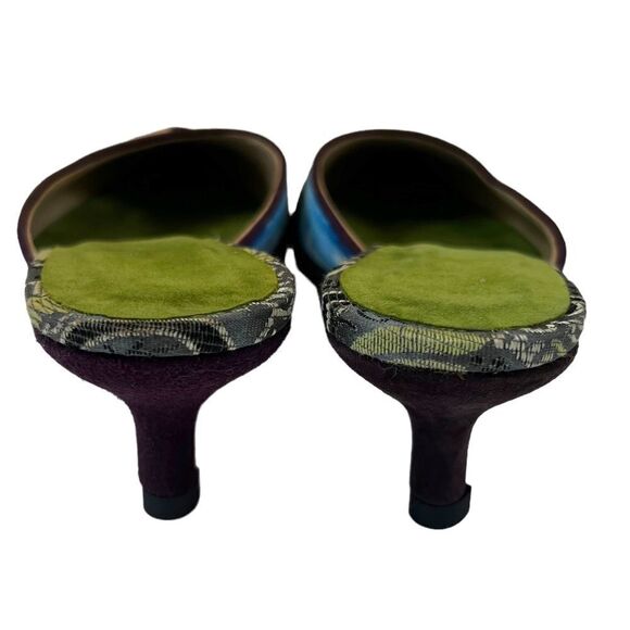 Rare Suzhou Cobblers “In The Mood” Green Wool Felt Handmade Kitten Heel - Picture 10 of 12